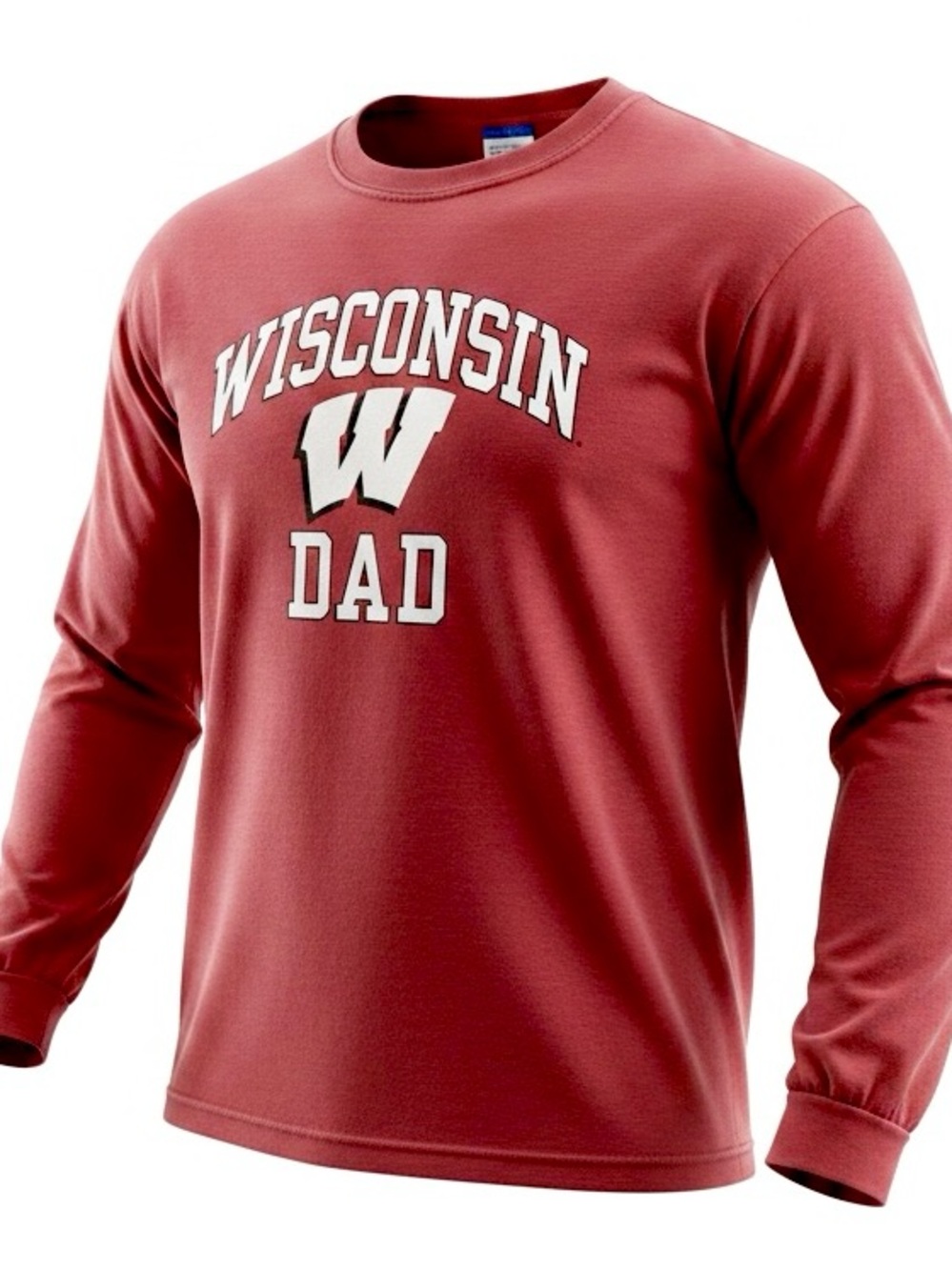 Vintage Twism Wisconsin Badgers Dad Long Sleeve Shirt XXL Red Graphic Tee 2XL
